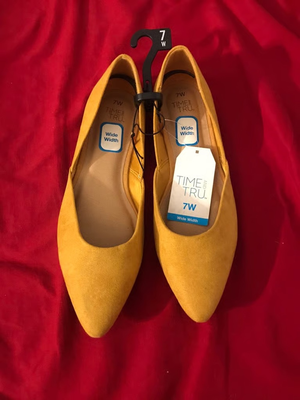 Time and Tru Pointed Toe Flats in Mustard